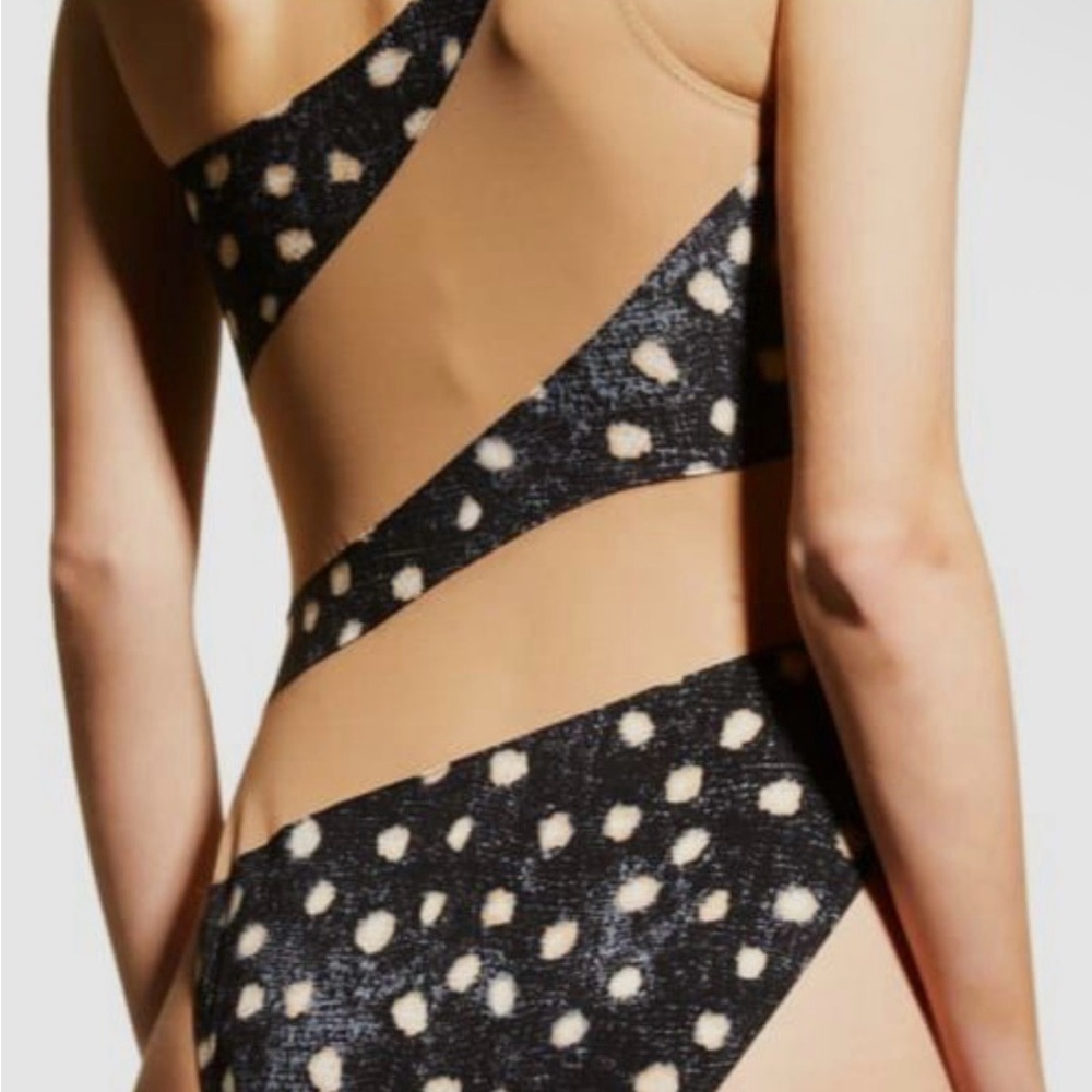 Norma Kamala Snake Mesh Mio Scattered Dots/nude swimsuit XS - Picture 4 of 12